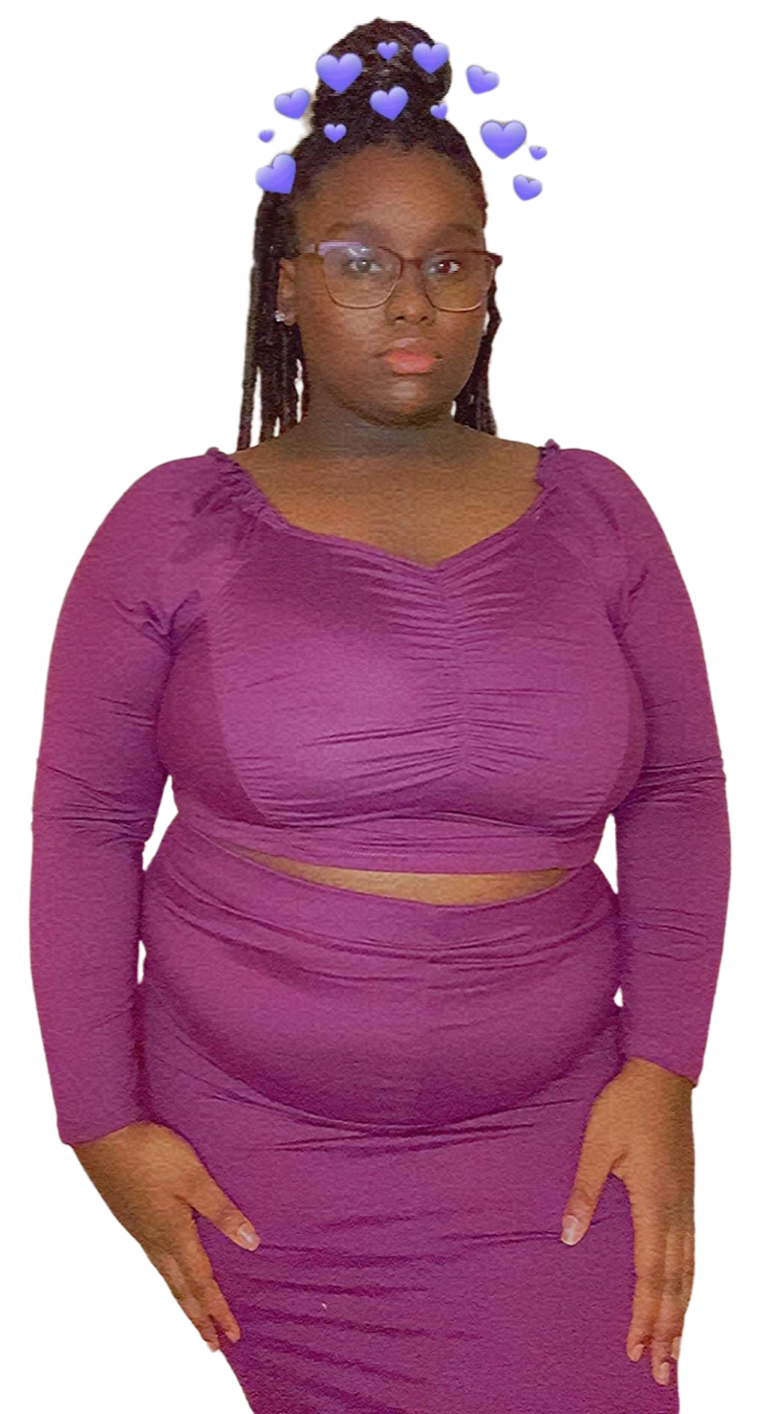 Purple 2 Piece Top & Skirt Set